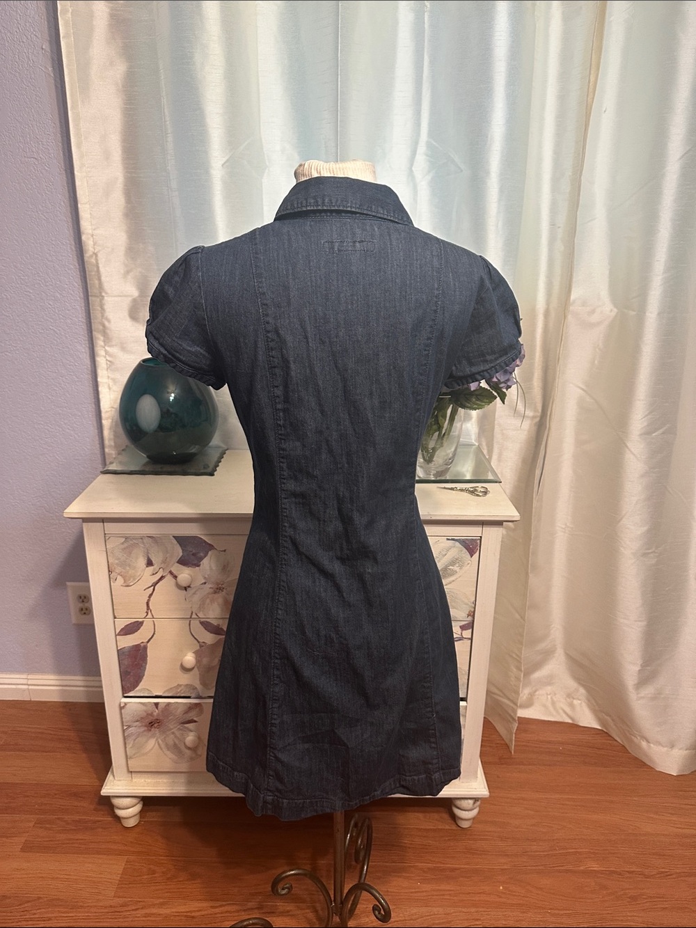 Calvin Klein Dark Blue Denim Shirt Dress - Picture 4 of 5